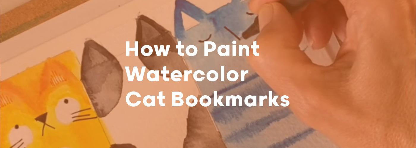 How to Paint Watercolor Cat Bookmarks