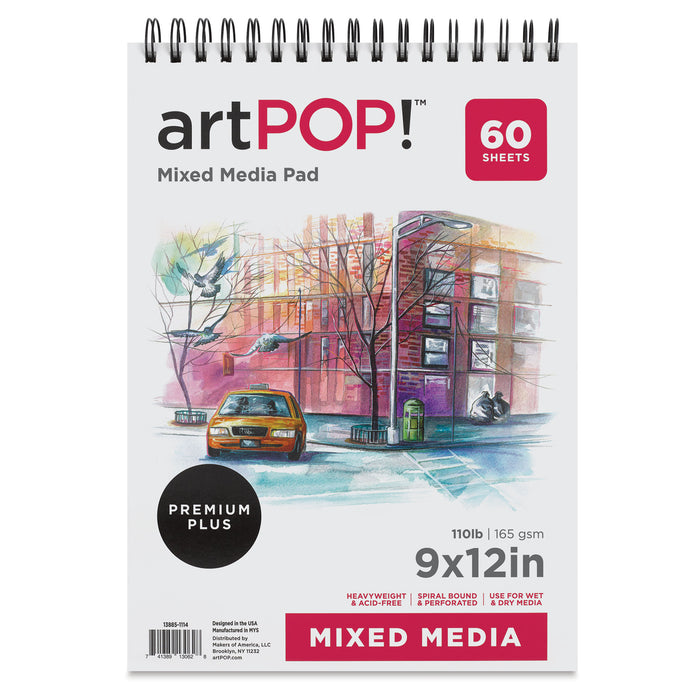 artPOP! Mixed Media Pad - 9" x 12", 60 sheets, front of pad