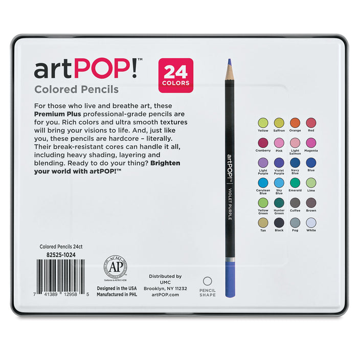 artPOP! Premium Plus Colored Pencils - Set of 24 (Back of set)