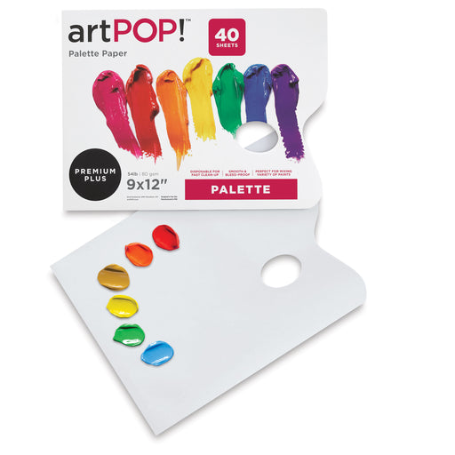 artPOP! Palette Paper - 9" x 12", 40 Sheets (palette paper with paint applied to it) View 1