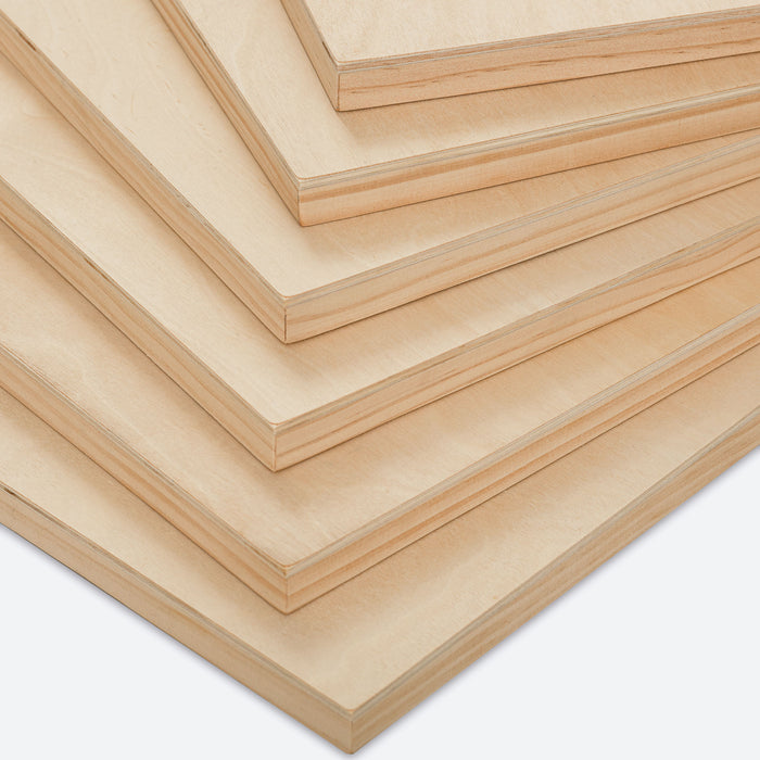 artPOP! Wood Panel Pack - 12" x 12", Pkg of 6 (Panels stacked, close up of corners)