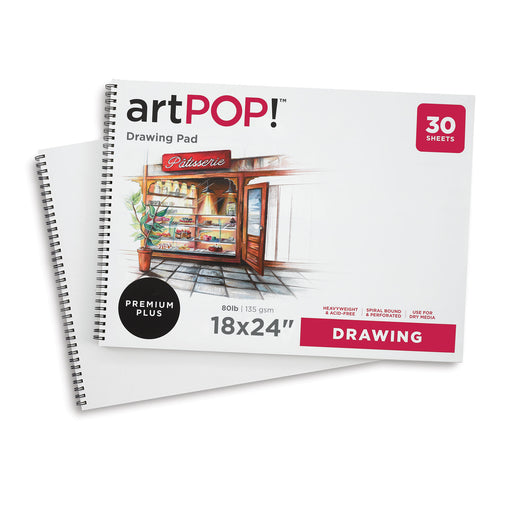artPOP! Drawing Pads - 18" x 24", Pkg of 2 (one pad has cover flipped back to show paper) View 2