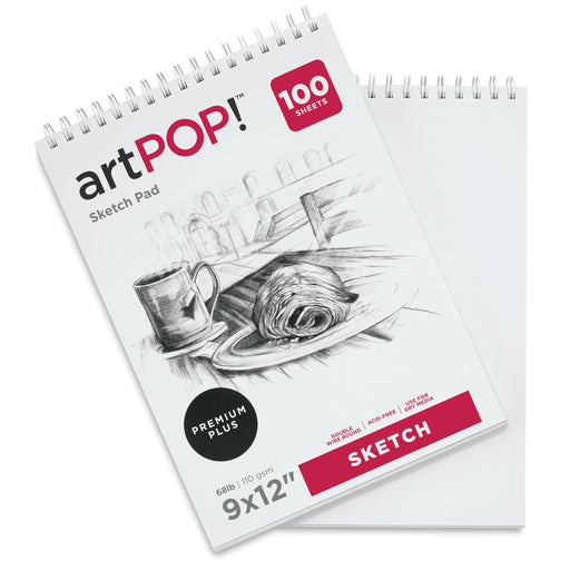 artPOP! Sketch Pads - 9" x 12", 100 sheets, Pkg of 2 (One pad open) View 2