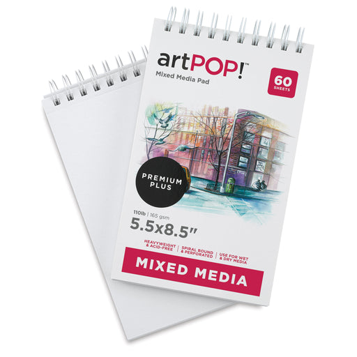 artPOP! Mixed Media Pads - 5-1/2" x 8-1/2", 60 sheets, Pkg of 2 (One pad open) View 2