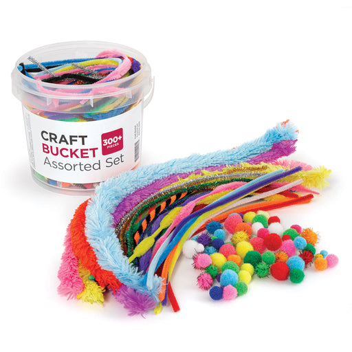 Craft Bucket Assorted Set (filled with pom poms and pipe cleaners) View 1