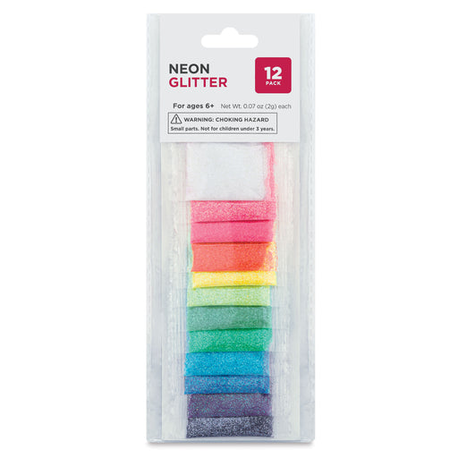 Glitter Packs - Fine, Neon, 0.07 oz, Pkg of 12 (In package) View 2