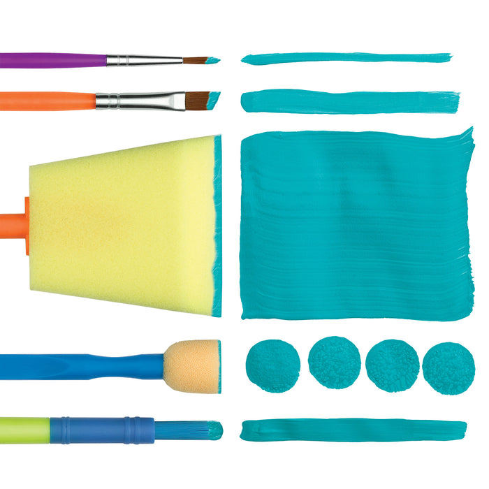 Craft Brush Assorted Set (Lines painted with five assorted brushes)