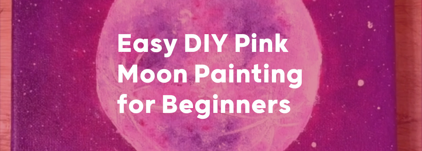 Easy DIY Pink Moon Painting for Beginners