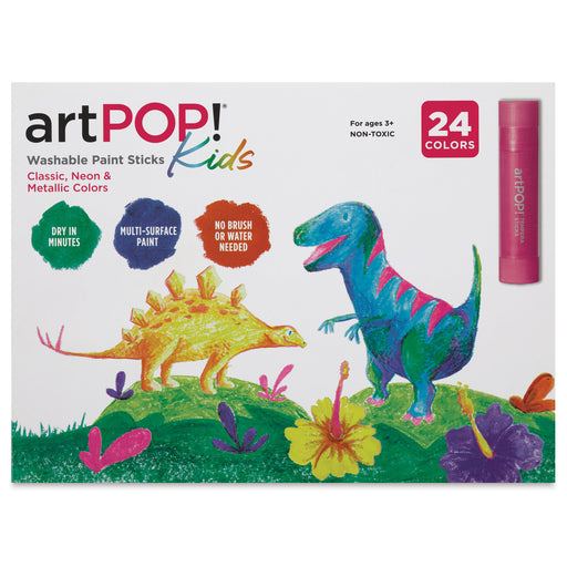 artPOP! Kids Washable Paint Stick Set - Set of 24, Classic, Neon, and Metallic Colors, packaging View 2