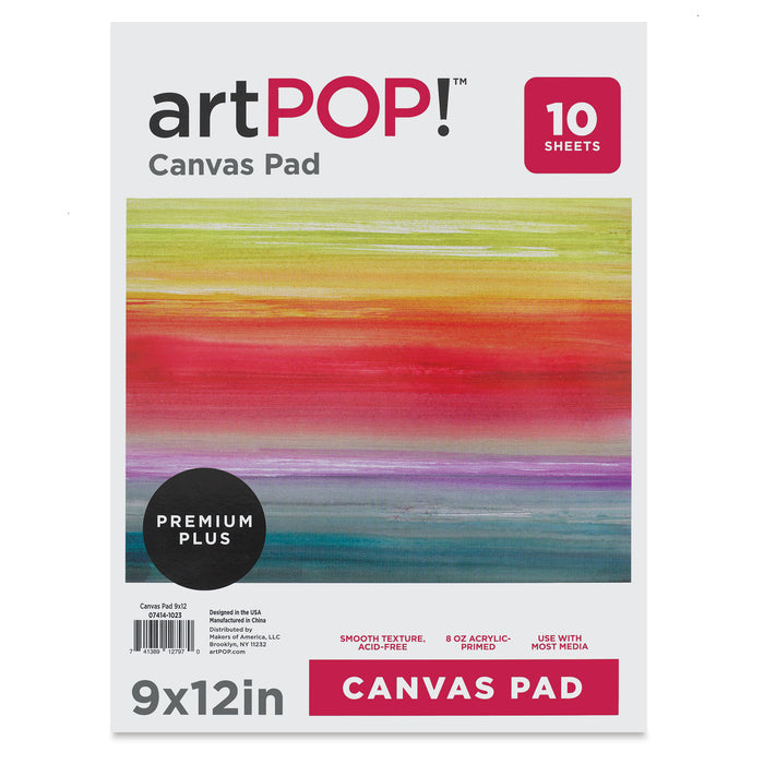 artPOP! Canvas Pad - 9" x 12", 10 Sheets, front of pad