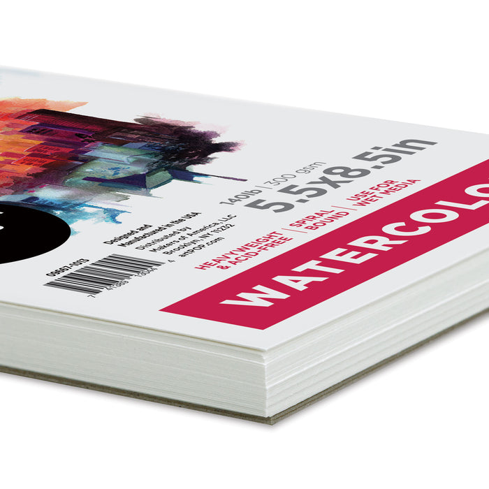 artPOP! Watercolor Spiral Bound Pad - 5-1/2" x 8-1/2", 30 sheets, corner of pad