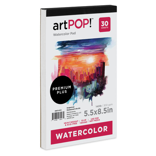 artPOP! Watercolor Pad - 5-1/2" x 8-1/2", 30 sheets, front of pad View 1