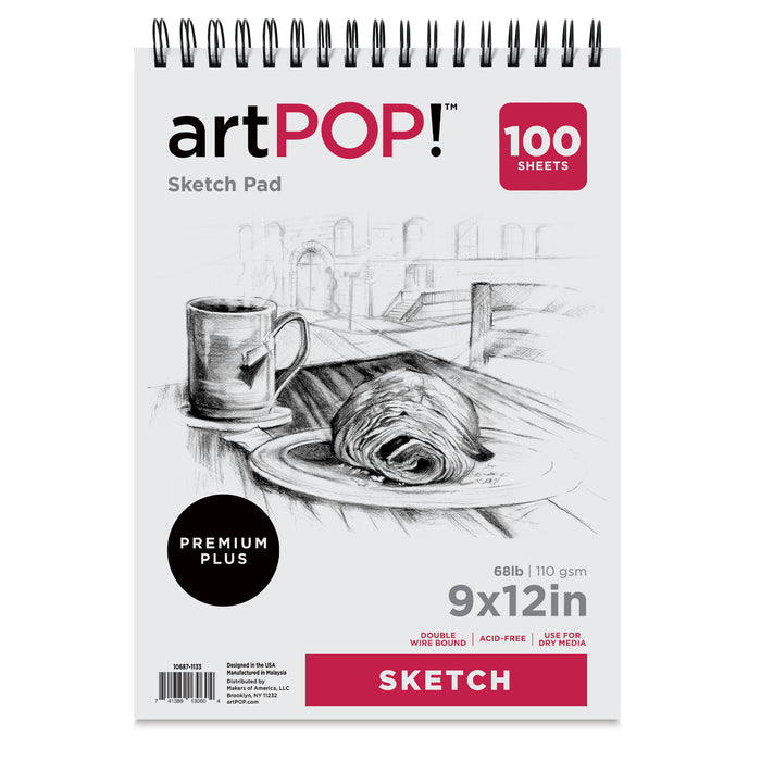 artPOP! Sketch Pad - 9" x 12", 100 sheets, front of pad