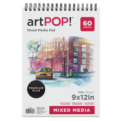 artPOP! Mixed Media Pad - 9" x 12", 60 sheets, front of pad View 2
