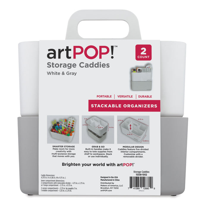 artPOP! Stackable Storage Caddy Set, back of packaging