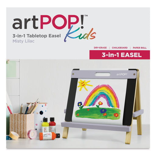 artPOP! Kids 3-in-1 Tabletop Easel - Misty Lilac, front of packaging View 2