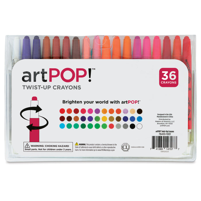 artPOP! Twist-Up Crayon Set - Set of 36, back of package