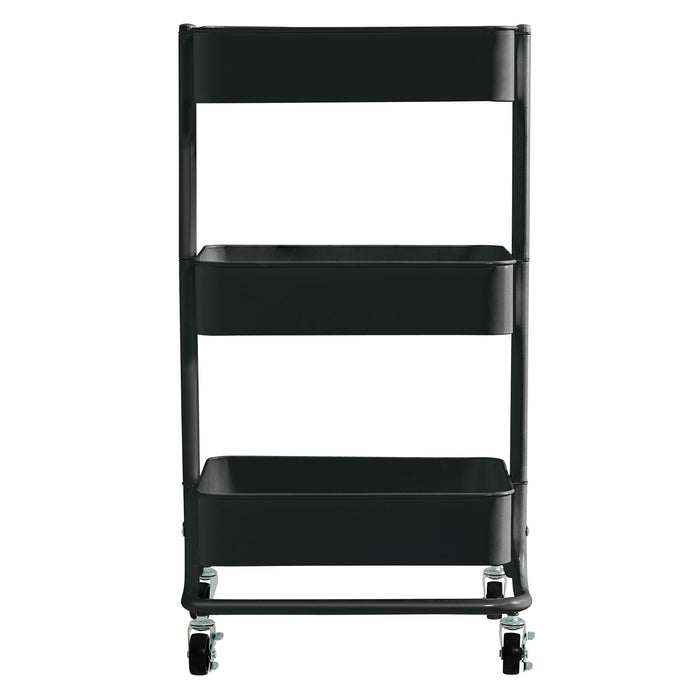 artPOP! 3-Tier Rolling Cart - Black (Front of cart)