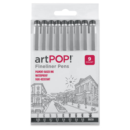 artPOP! Fineliner Pens - Set of 9, Assorted Sizes, front of packaging View 2