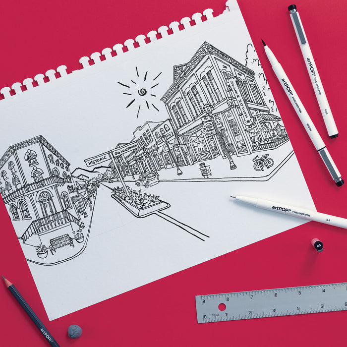 Black Fineliner Pens, 9 Pack Drawing Pens For Artist Black Waterproof Ink Pens Micron Liner Art Fineliners Pens Black Fine Liner Pen For Drawing Sketching Writing Manga