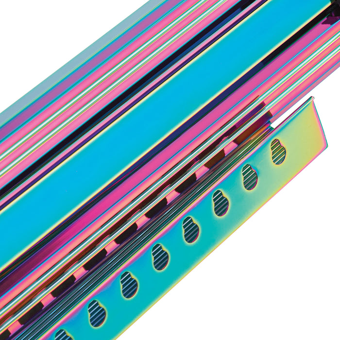 artPOP! Iridescent Tripod Easel, close-up of iridescent metal