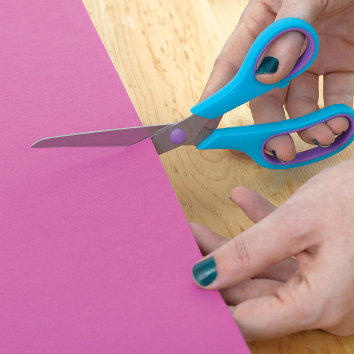 artPOP! Soft Grip Scissors - 8-1/4", construction paper being cut