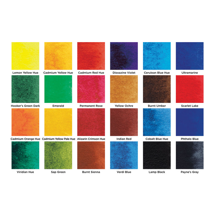 artPOP! Watercolor Half Pan Sets - Set of 24, Half Pans (Swatches of set colors)