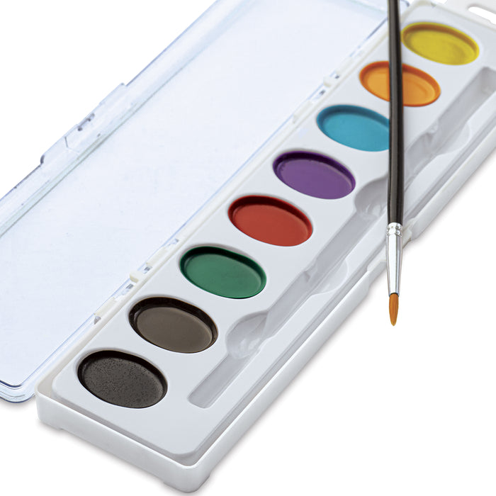 artPOP! Oval Watercolor Pan Set - Set of 8, Assorted Colors, close-up of open set