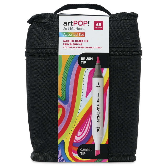 artPOP! Chisel and Brush Dual Tip Alcohol Marker Set - Set of 49, Assorted, front of packaging