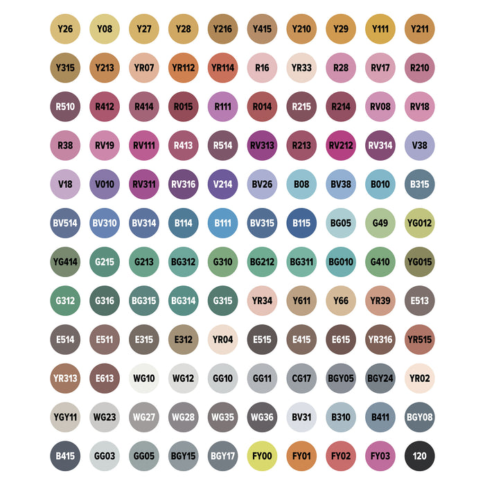 artPOP! Chisel and Brush Dual Tip Alcohol Marker Set - Set of 121, Assorted, color-codes on caps