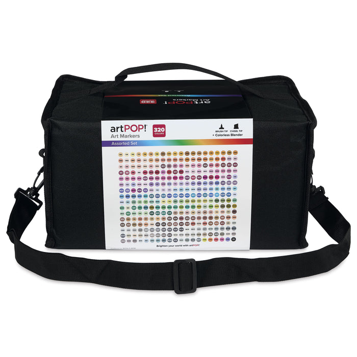 artPOP! Chisel and Brush Dual Tip Alcohol Marker Set - Set of 321, Assorted, back of packaging