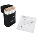 artPOP! Chisel and Brush Dual Tip Alcohol Marker Set - Set of 25, Portrait, open packaging next to swatch card