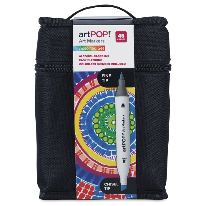 artPOP! Chisel and Fine Dual Tip Alcohol Marker Set - Set of 49, Assorted, front of packaging