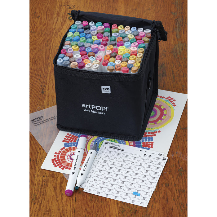 artPOP! Chisel and Fine Dual Tip Alcohol Marker Set - Set of 121, Assorted, contents