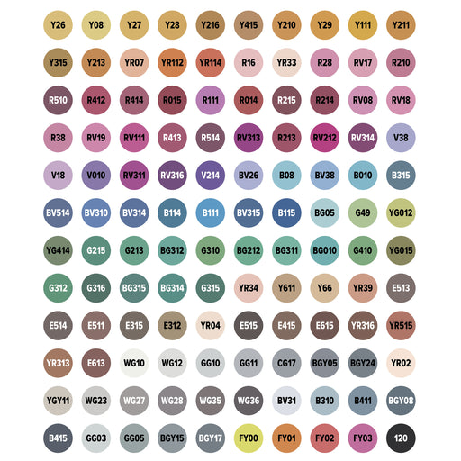 artPOP! Chisel and Fine Dual Tip Alcohol Marker Set - Set of 121, Assorted, color-codes on caps View 2