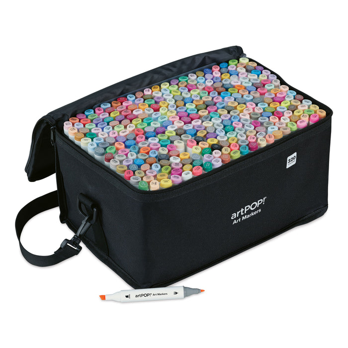 artPOP! Chisel and Fine Dual Tip Alcohol Art Marker Set - Set of 321, Assorted, open packaging
