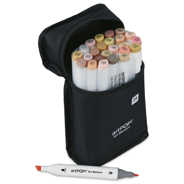 artPOP! Chisel and Fine Dual Tip Alcohol Marker Set - Set of 25, Portrait, single marker out of packaging