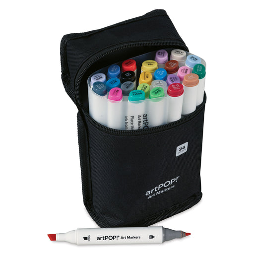 artPOP! Chisel and Fine Dual Tip Alcohol Art Marker Set - Set of 25, Assorted, marker out of packaging View 1