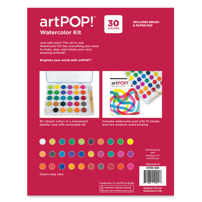 artPOP! Watercolor Kit (Back of packaging)
