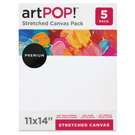 artPOP! Stretched Canvas Pack - 11" x 14", Pkg of 5 (Front of packaging) View 2