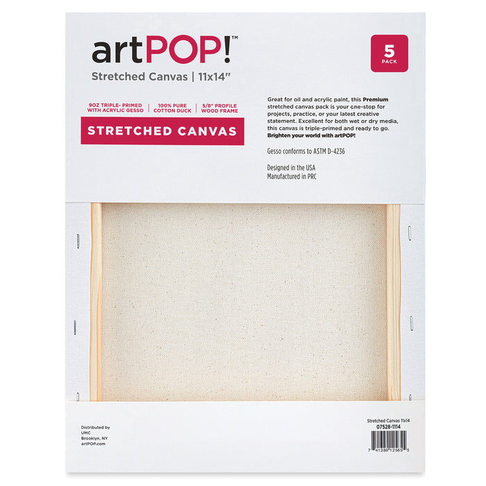 Stretched Canvas, 11 x 14, Pack of 5