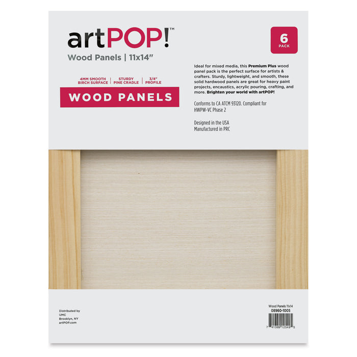 artPOP! Stretched Canvas Pack - 6 x 6 Canvas, Package of 5, 100% Pure Cotton Duck Canvas, Triple-Primed with Acrylic Gesso, 5/8 Profile, Durable