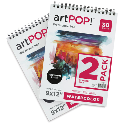 artPOP! Watercolor Spiral Bound Pads - 9" x 12", 30 sheets, Pkg of 2 View 1