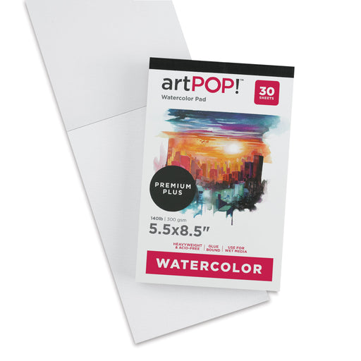 artPOP! Watercolor Pads - 5-1/2" x 8-1/2", 30 sheets, Pkg of 2 (One pad open) View 2