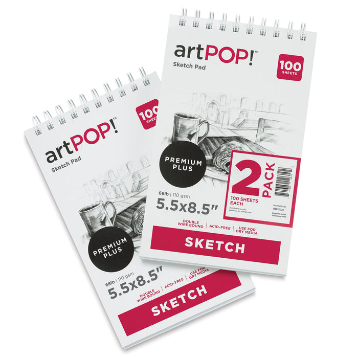 artPOP! Sketch Pads - 5-1/2" x 8-1/2", 100 sheets, Pkg of 2