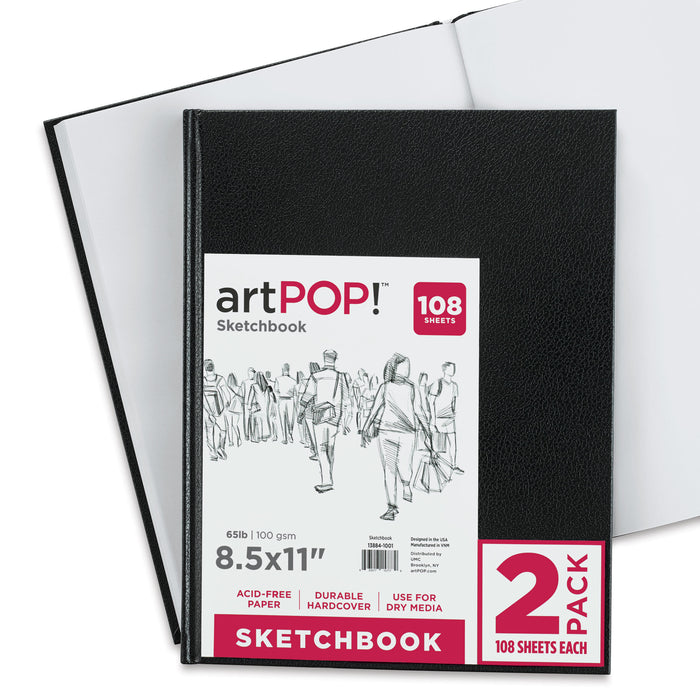 Hardbound Sketchbook - 8.5 x 11, Pkg of 2