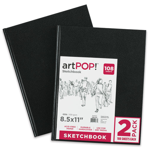 US Art Supply 9 x 12 Premium Drawing Paper Pad, Pack of 2, 50 Sheets  Each, 60lb (100gsm) - Artist Sketch Mixed Media Paper, Acid-Free - Graphite