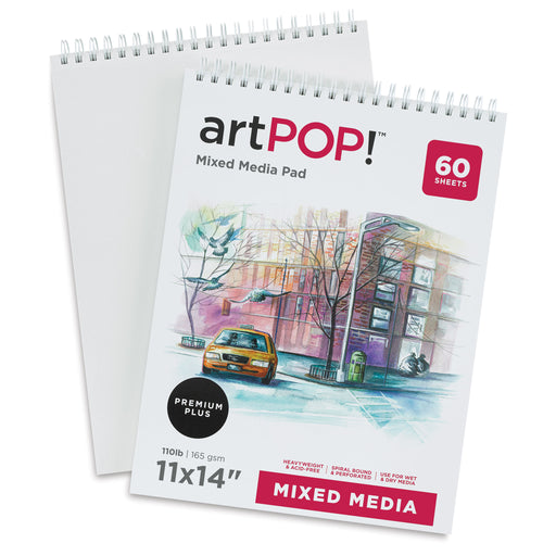 artPOP! Mixed Media Pads - 11" x 14", 60 sheets, Pkg of 2 (One pad open) View 2