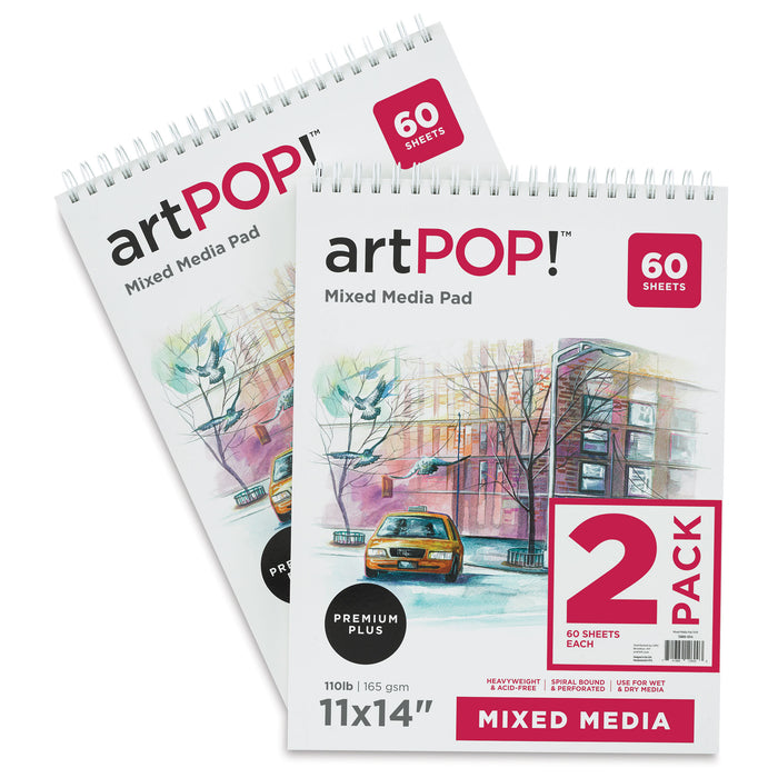 artPOP! Mixed Media Pads - 11" x 14", 60 sheets, Pkg of 2