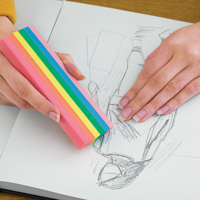 artPOP! Rainbow Jumbo Eraser (In use, on a pencil sketch)